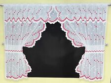 PARIS RED NET CURTAIN FRILLED