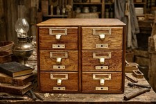 Rare Vintage 6 Drawer Wooden