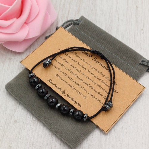 Black tourmaline bracelet - black,