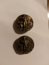 Pair Unusual Antique Brass
