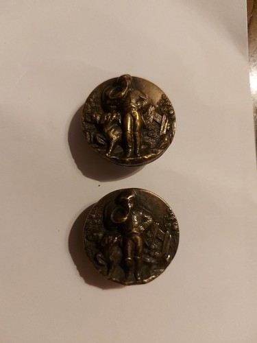Pair unusual antique brass - pair,