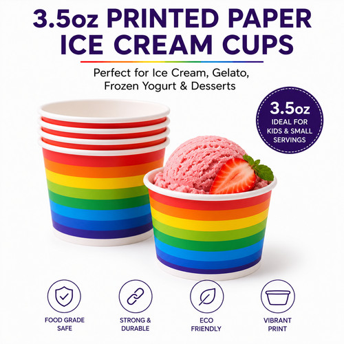 5oz printed paper ice cream - 3.5oz,