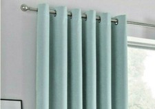 Strata Thermal Block Out Weave Eyelet Curtains Duck Egg Blue Ring top