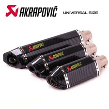Universal Motorcycle Muffler Akrapovic Sport Exhaust Carbon Single/Double Look