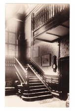 Antique / Old Vintage Postcard STAIRCASE  ( Interesting Interior Photo Card )