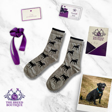 PATTERDALE TERRIER DOG PRINT SOCKS UNISEX 1 SIZE FIT UK 5-11 EU 38-46 US 7.5-12