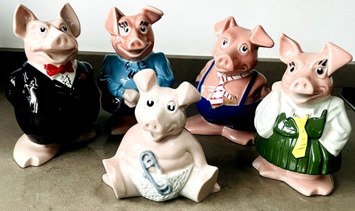 Rare wade pottery natwest pigs - pottery,