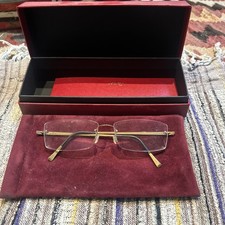 Cartier Glasses, Gold Frame With Box