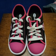 Heelys Girls Size 12 UK Kids Roller Shoes Trainers Black Pink White New