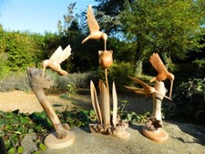 Wooden Humming Bird Carving - Hand Carved Exotic Hummingbirds - Assorted Designs