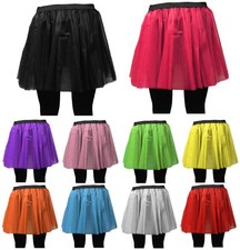 LONG NET NEON UV TUTU SKIRT 80s HEN FLO FANCY DRESS HALLOWEEN PARTY 8-14 & 16-26