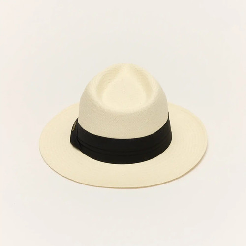 Panama straw fedora hat - straw, wide