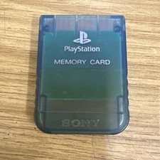 Clear Blue Official PS1 Memory Card - Genuine Sony PlayStation SCPH-1020