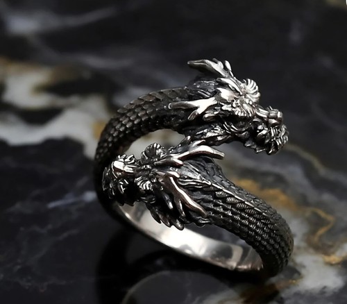 Double headed dragon - double, ring