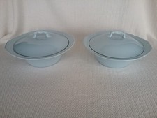 Pair of Vintage Retro Johnson Brothers Grey Dawn Lidded Serving Tureens