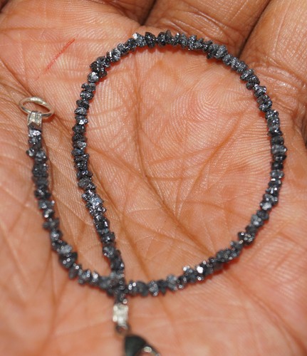 Natural black raw rough - black,