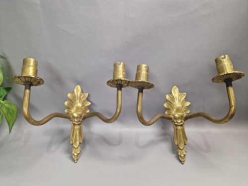 Vintage pair double brass - pair,