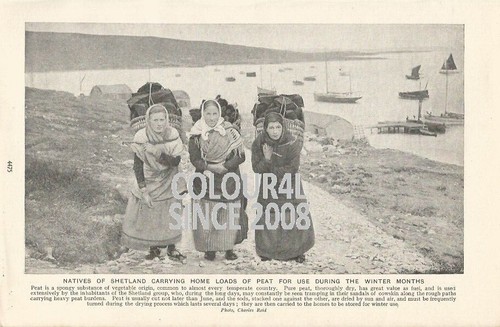 Shetland women peat - shetland, back