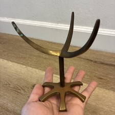 Vintage Mid Century Modern Solid Brass Orb or Crystal Ball Stand