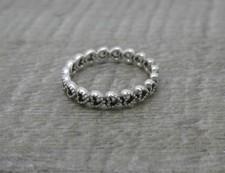 Genuine Pandora Ale Sterling Silver Solid Band Of Hearts Stacker Ring Size 50