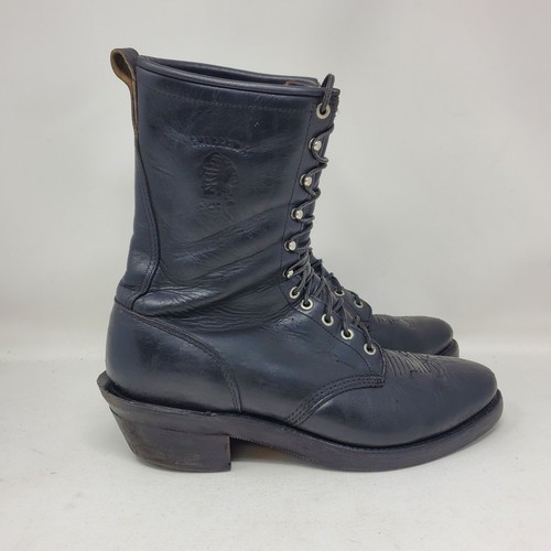 Vtg chippewa black leather - vtg,