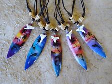 10 BEACH DESIGN SURFBOARD SHARK TOOTH NECKLACES LUCKY SURFER BNIP / n089setgy 