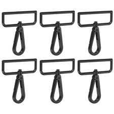 Swivel Snap Hooks, 2" ID D-Ring Lobster Clasp Claw 6Pcs Electrophoretic Black