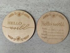 Hello World Baby Sign Wood