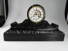 Stunning Large Antique French Drum Head Marble Mantel Clock