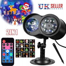 2IN1 Christmas Moving Laser LED Projector Light Xmas Party Outdoor LandscapeLamp