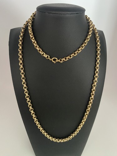 9ct gold round belcher - 9ct, chain