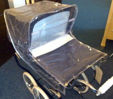 Dolls Pram Rain Cover for Silver Cross Toy Oberon Chatsworth Cottingley Princess