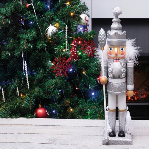 Festive nutcracker with staff - nutcracker,
