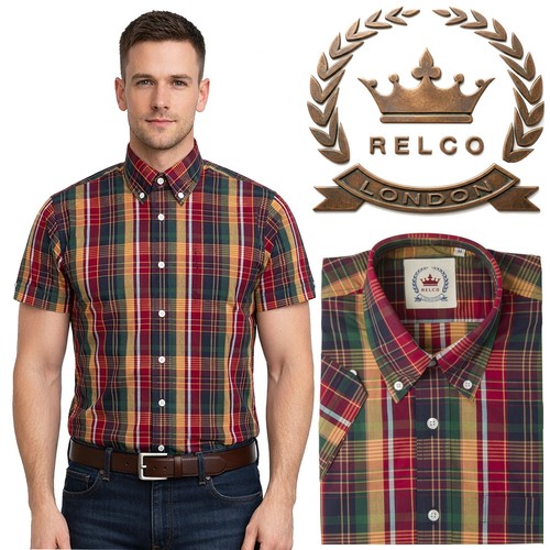 Relco men short sleeve multi - short,