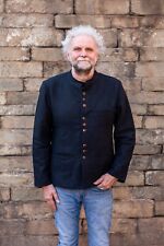 Men's Nehru Collar Jacket, Mandarin Grandad Kurta Hipster Long Style M - XXL