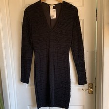 H&M Black Ruched V-Neck