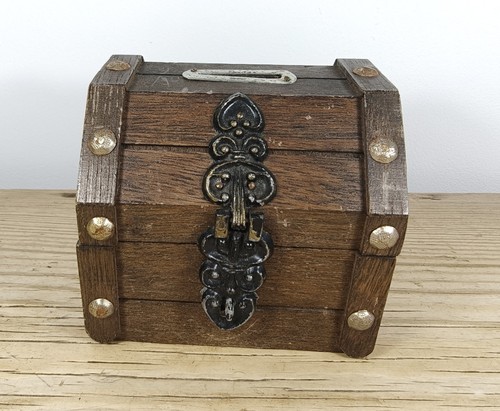 Vintage wooden money box
