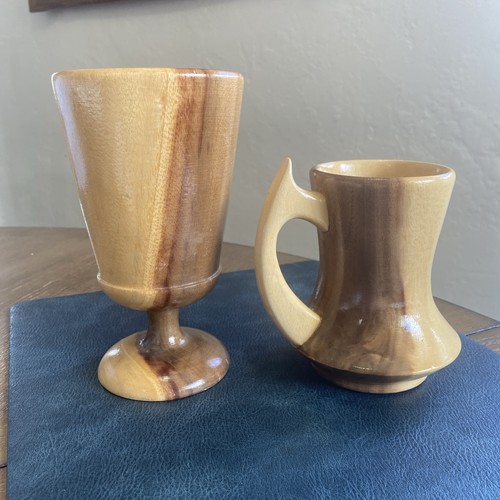 Vintage artisan wooden goblet - vintage,