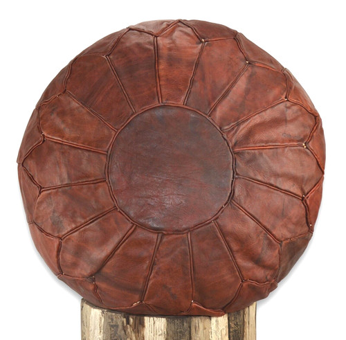 Moroccan leather pouffe - leather,