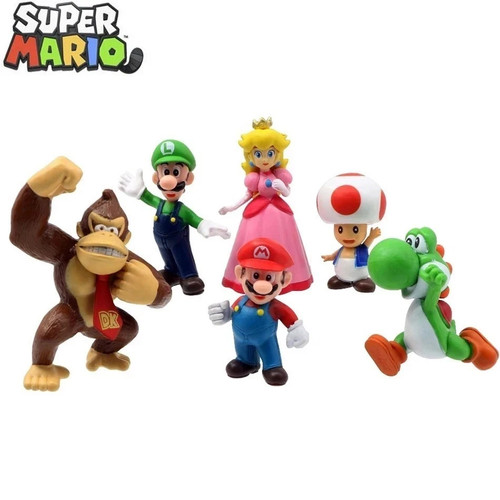 6pcs super mario bros - bros, pvc