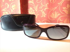 Bvlgari Black 8021-B Crystal Embellished Rectangular Sunglasses