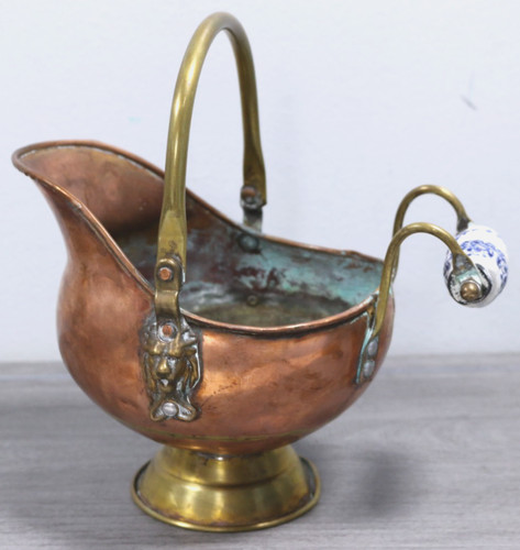 Antique lion head copper and - antique,