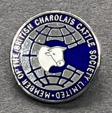 MEMBER OF THE BRITISH CHAROLAIS CATTLE SOCIETY LIMITED Pin Badge