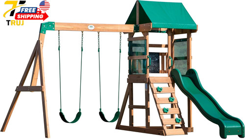 Wood swing set with - wood,