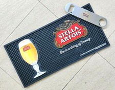 Free Ship STELLA ARTOIS Rubber bar mats beer mat coasters & 1pc bottle openers