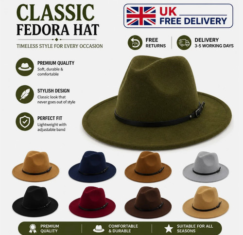 Mens wide brim - brim, hat
