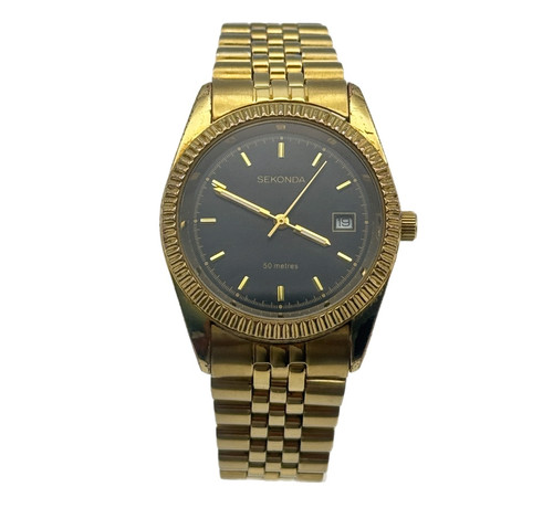 Sekonda 3100h gold tone date - 3100h,