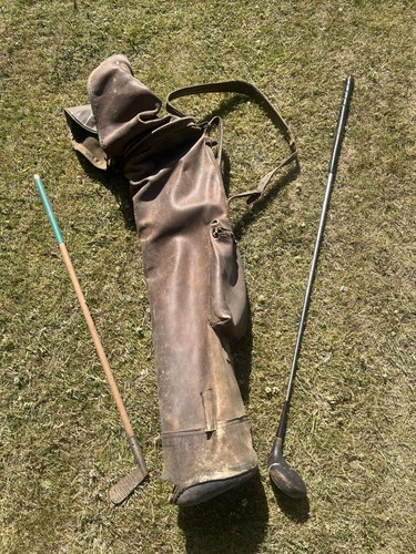 All leather vintage golf bag