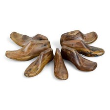 Set of 6 Vintage Wooden Shoe