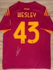 Wesley Hand Signed AS Roma Home Jersey With Exact Proof & COA